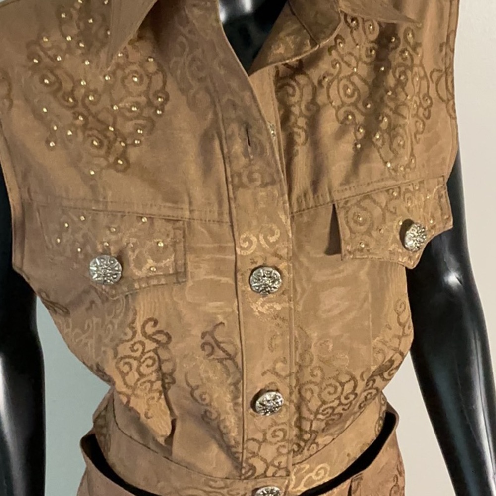 Cache Brown Embellished Jumpsuit